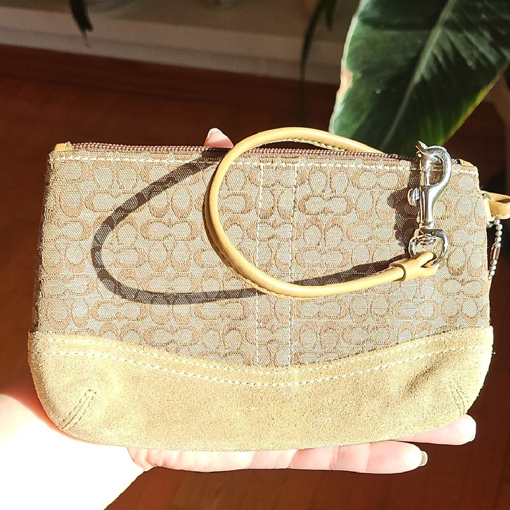 Coach Tan Signature Wristlet - Picture 3 of 4